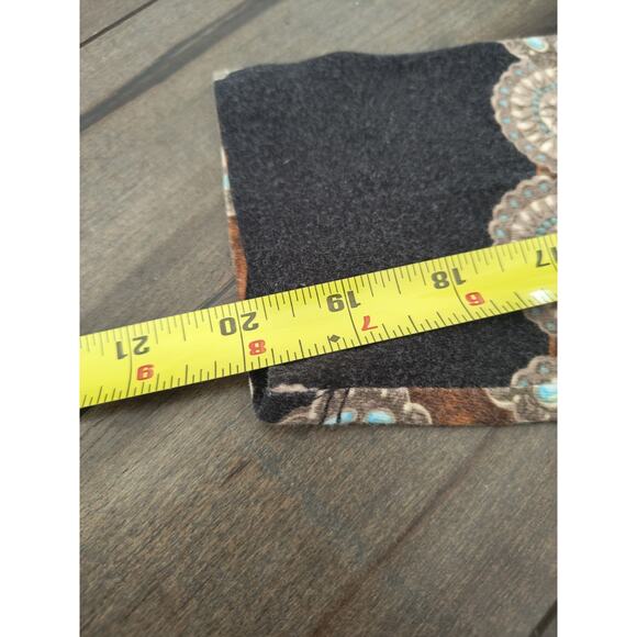 Lauren Ralph Lauren Petite PL Top Brown Chain Print Stretch Long Sleeve Shirt - Picture 7 of 7